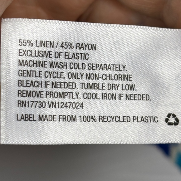 Tabitha Brown Linen Blend Botanical Puff Sleeve Mini Dress Sz M Milkmaid Smocked - Picture 4 of 8